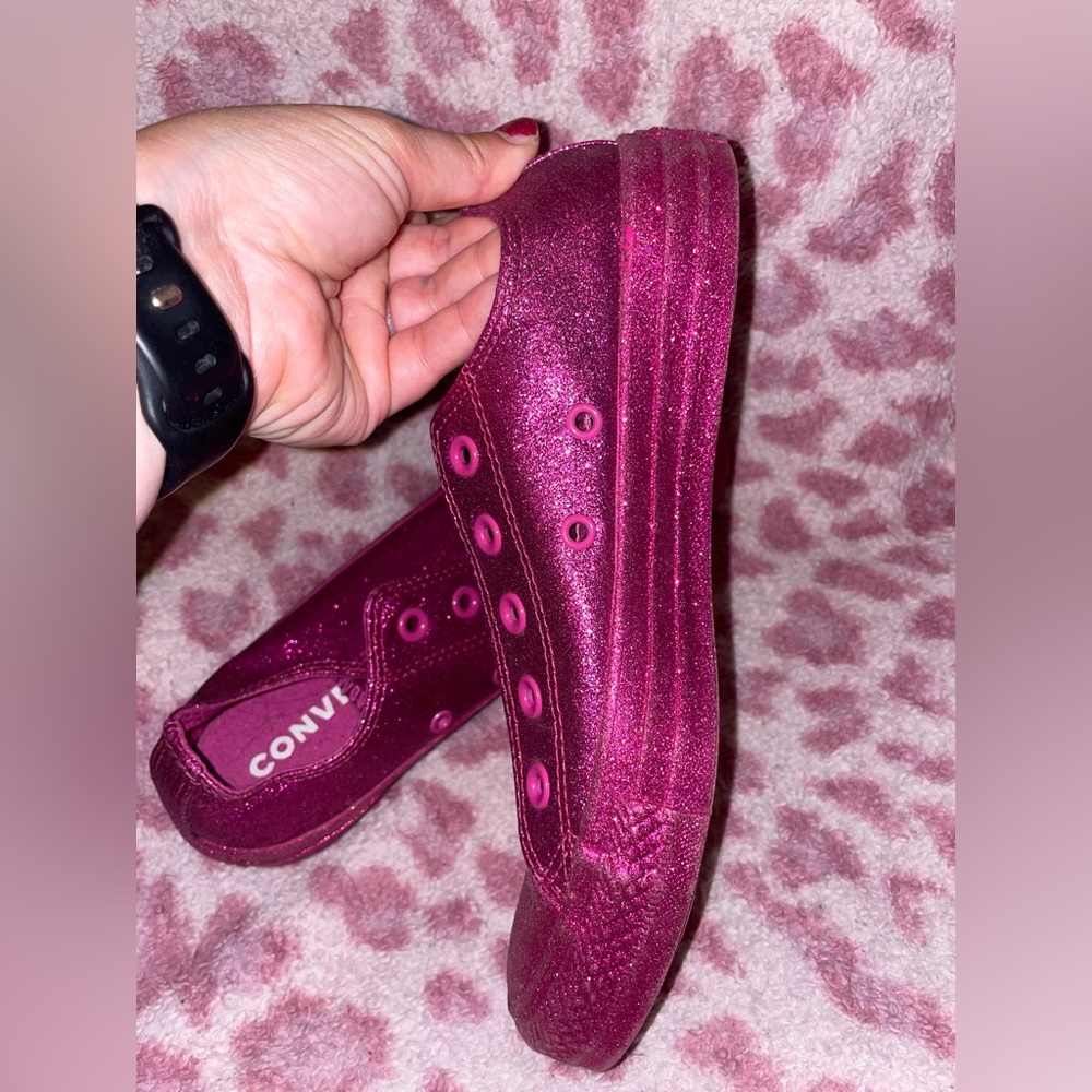 Women's Pink Glitter Low Top Coverse Size 6 - Picture 10 of 10